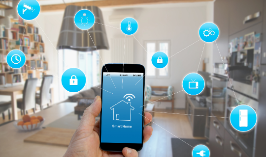 A smartphone showing apps that can make a smart home