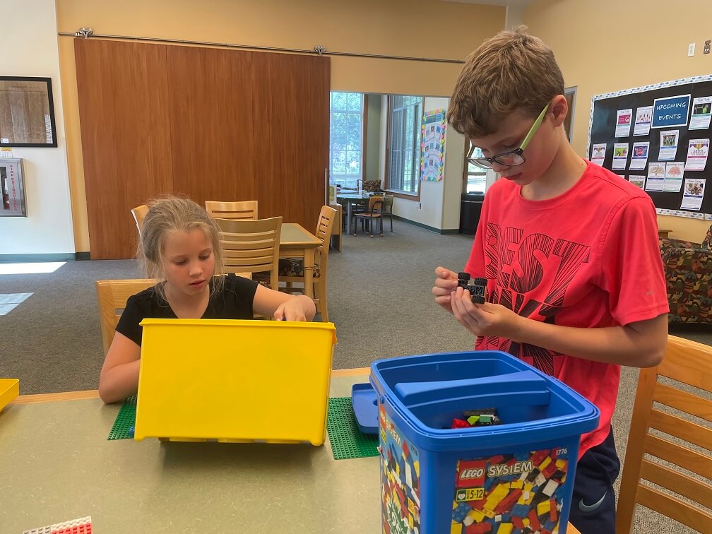 Kids Creating Lego Creations