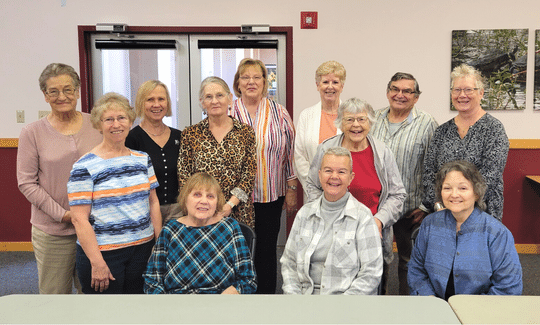 (seated L to R) – Barb Wilber, Secretary Deb Driskill, Nancy Tomaselli; (standing L to R) – Audrey Shepard, Connie Giovannone, Vice President Norma McEllhenney, Mani Barry, President Paula Stone, Treasurer Gail Mulligan, JoAnn Hunter, Ed Pineau, and Janet Genova.