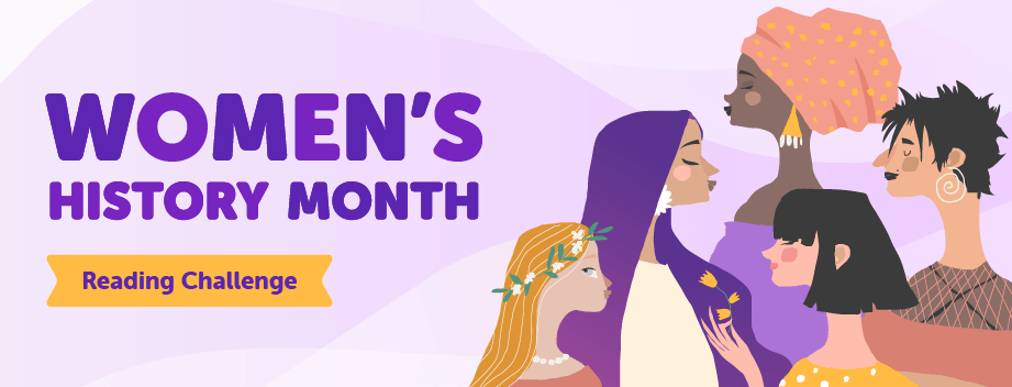 Womens History Month Reading Challange Banner Women's History Month 2023 Reading Challenge