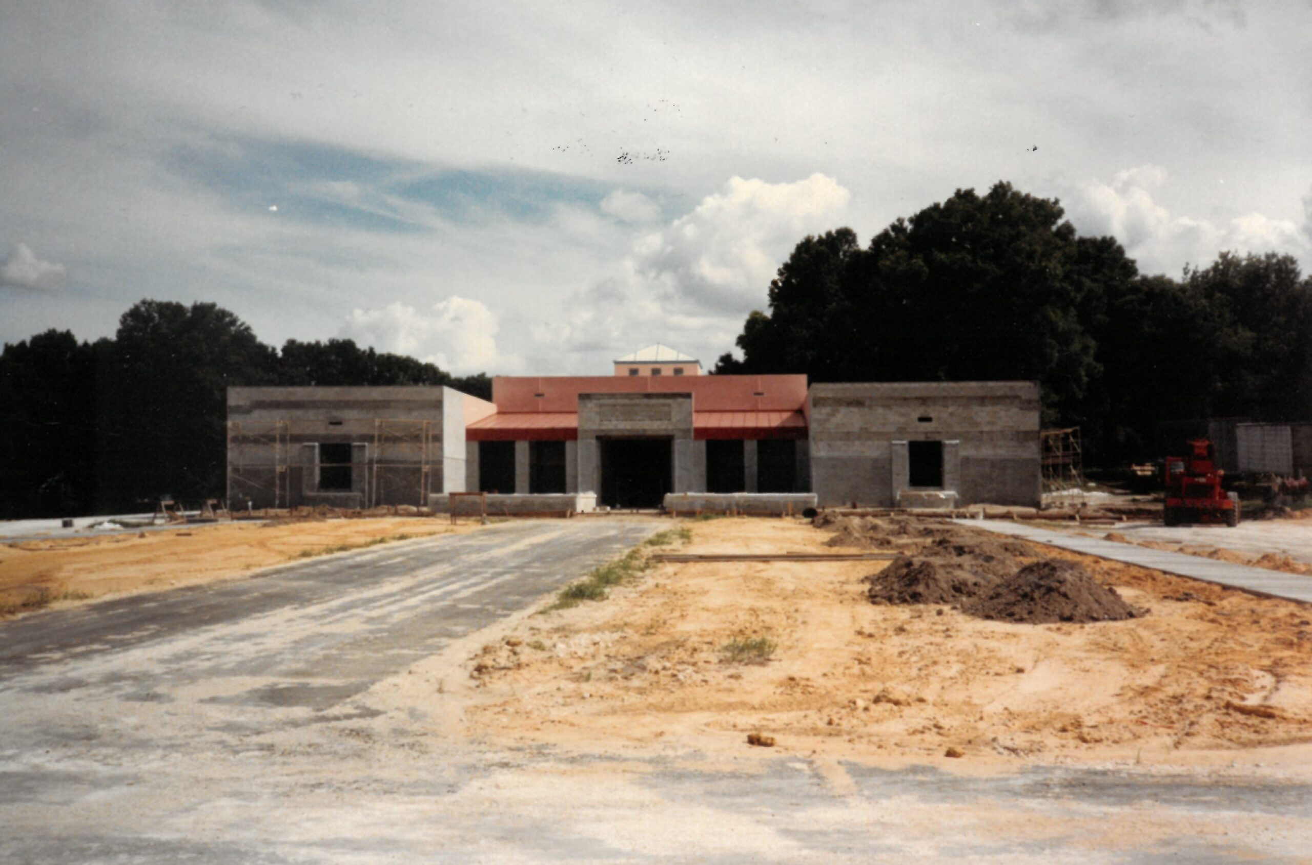 Lakes Region Library Under Construction in June 1987