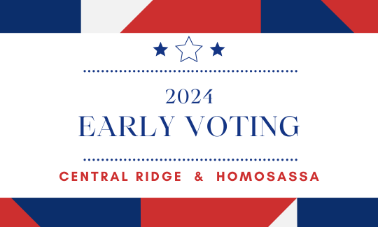 Early Voting March 2024 at Central Ridge and Homosassa Libraries