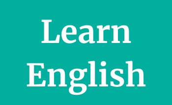 Teal background with text" Learn English"